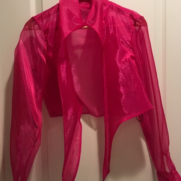 Hot pink crop cocktail jacket - Picture 1 of 5